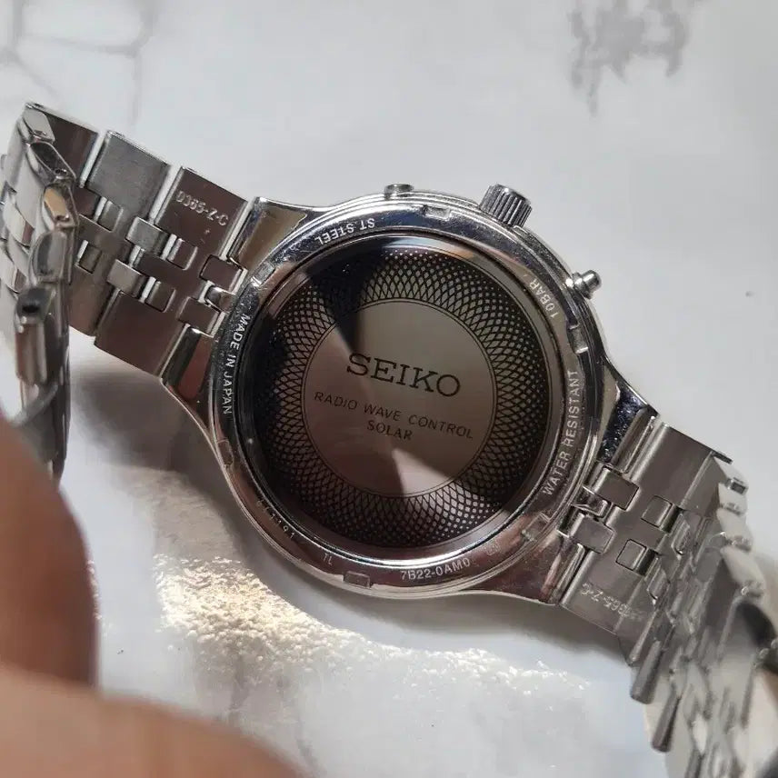 [BUNJANG] Seiko 7B22-0AM0 Roman Index Solar Watch / 세이코 전파시계 솔라 7B22-0AM0 로마인덱스 메탈밴드 (정상작동)