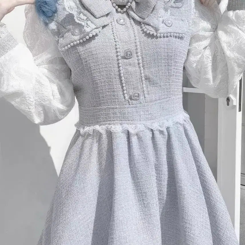 [BUNJANG] Subculture Lace Dress (Multi-Color) / 서브컬처 지뢰계 양산형 패션 드레스 레이스 장식 멀티컬러(3컬러)