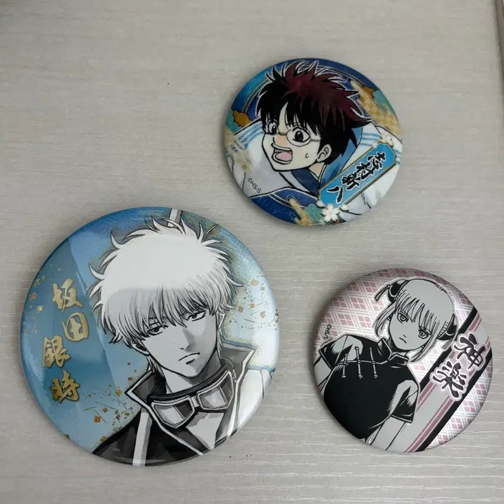 [BUNJANG] Gintama Original Illustration Can Badge Bundle Set / 은혼 원화 캔뱃지 긴토키 카구라 신파치