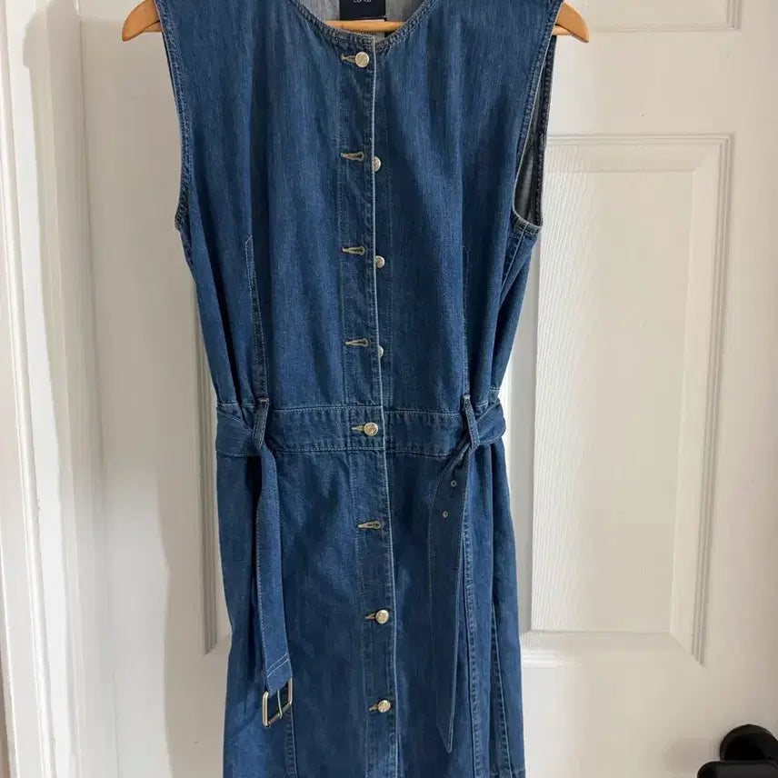 [BUNJANG] SJSJ Belted Denim Mini Dress / SJSJ 벨티드 데님 미니 원피스