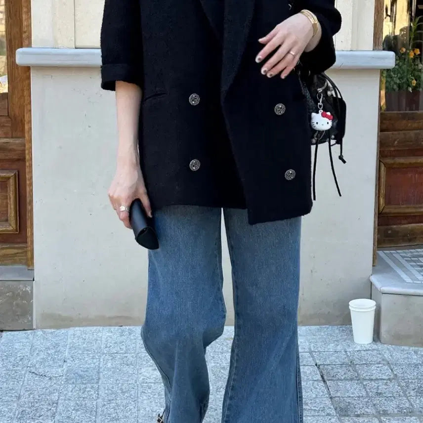 [BUNJANG] Bowie Double Tweed Jacket (Black) / 보위 더블 트위드자켓 (블랙)