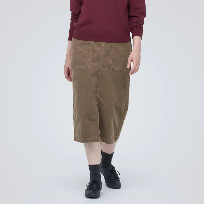 [BUNJANG] MUJI Corduroy Slim Skirt - Size L / 무인양품 코듀로이 슬림 스커트 L사이즈