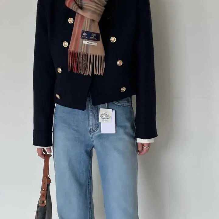 [BUNJANG] Mark Drew Double Gold Blazer Navy / 마크들리 더블 금장자켓 네이비