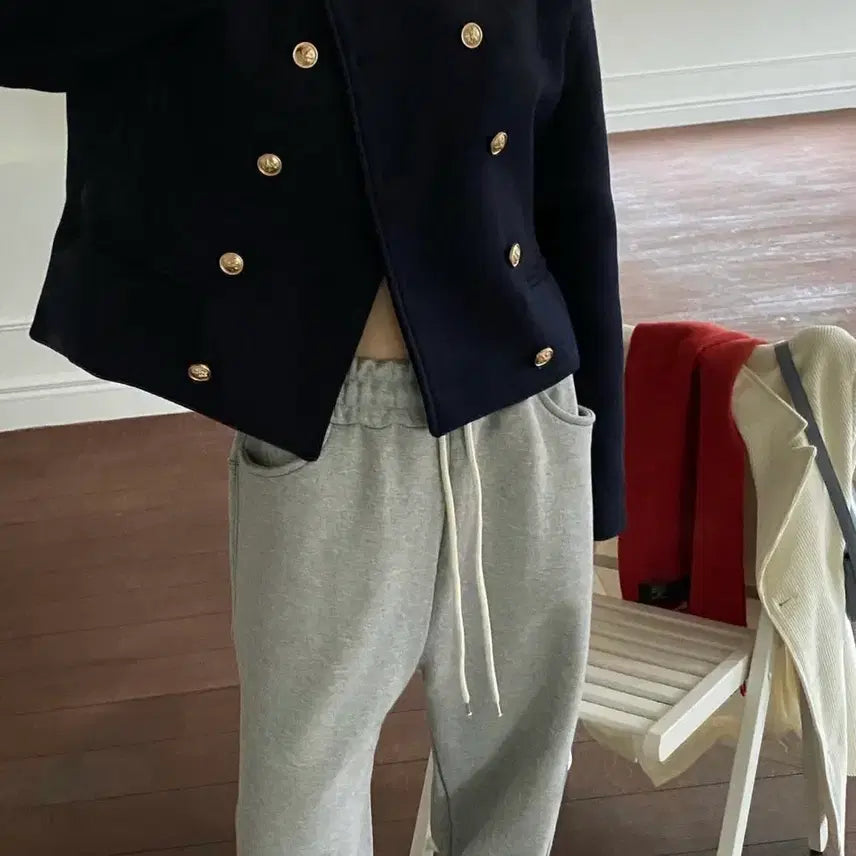 [BUNJANG] Mark Drew Double Gold Blazer Navy / 마크들리 더블 금장자켓 네이비