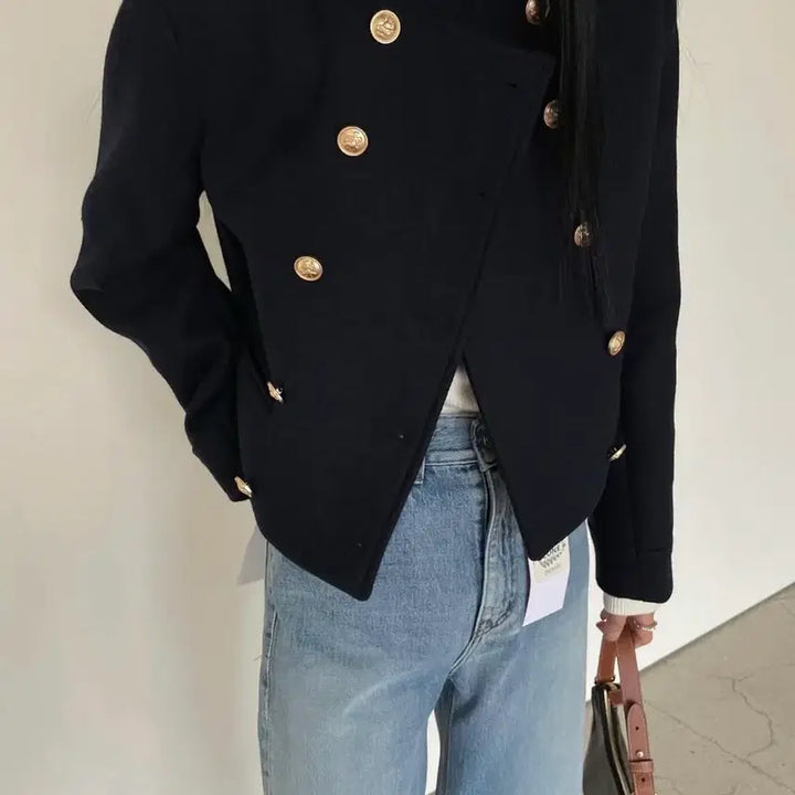 [BUNJANG] Mark Drew Double Gold Blazer Navy / 마크들리 더블 금장자켓 네이비