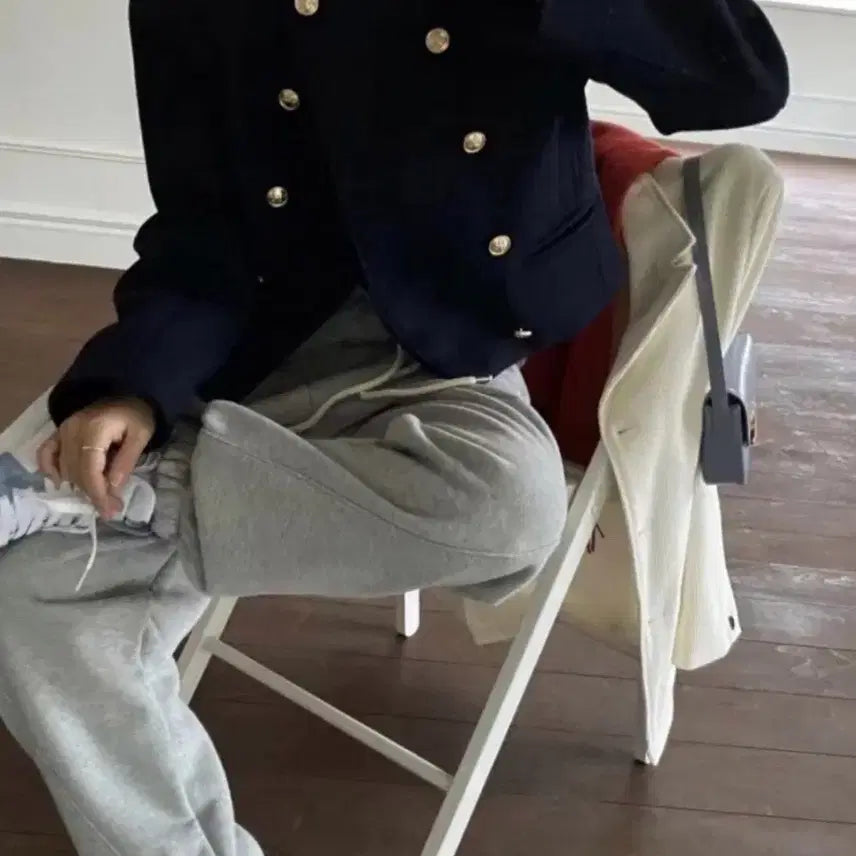 [BUNJANG] Mark Drew Double Gold Blazer Navy / 마크들리 더블 금장자켓 네이비