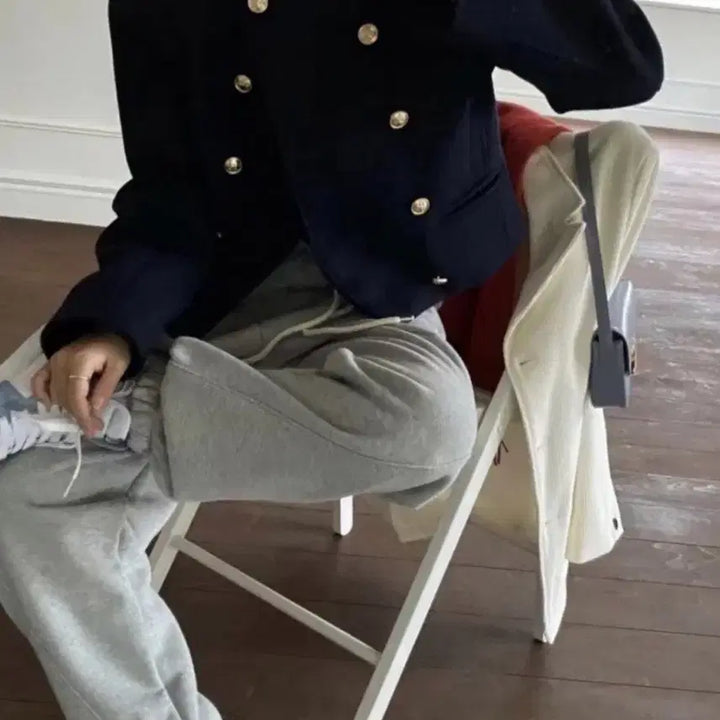 [BUNJANG] Mark Drew Double Gold Blazer Navy / 마크들리 더블 금장자켓 네이비