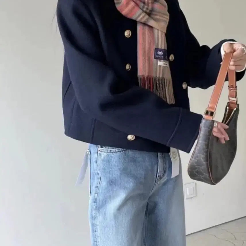 [BUNJANG] Mark Drew Double Gold Blazer Navy / 마크들리 더블 금장자켓 네이비