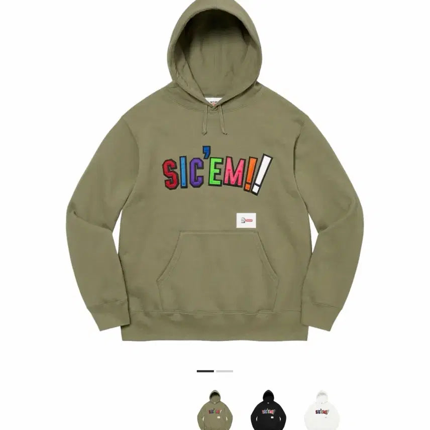 [BUNJANG] Supreme x WTAPS 21FW Hoodie Sweatshirt / [L] 슈프림 x 더블탭스 후드 스웨트셔츠 라이트 올리브 - 21FW