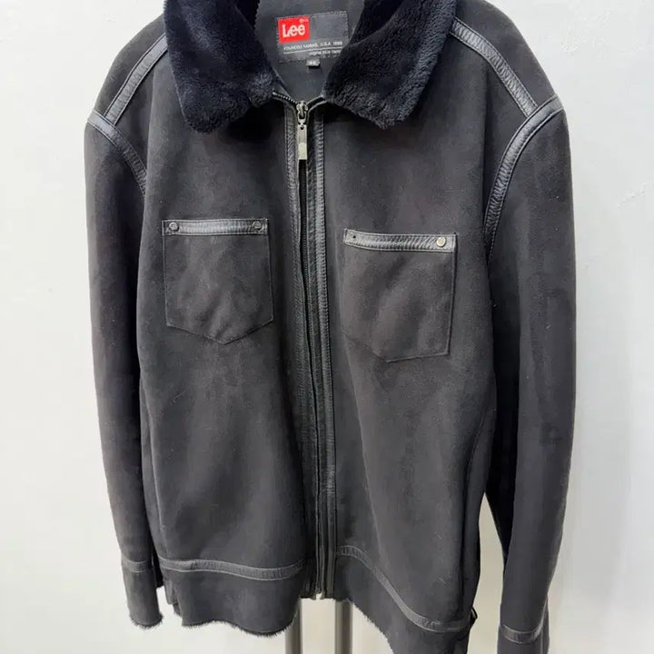 [BUNJANG] Lee Black Suede Jacket (Size 95) / 정품) Lee 리 무스탕 블랙 스웨이드 자켓 95