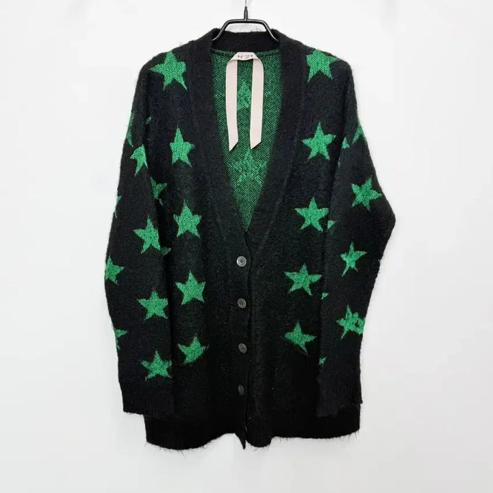 [BUNJANG] N21 Star Pattern Mohair Cardigan / 넘버21 별패턴 모헤어 가디건