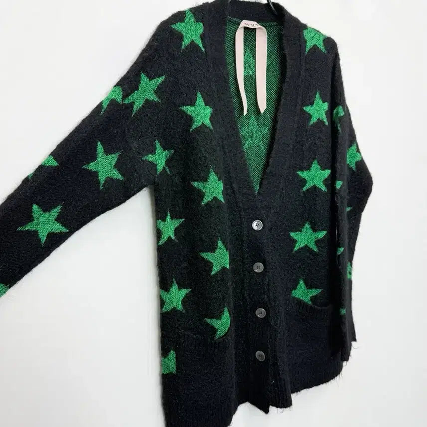 [BUNJANG] N21 Star Pattern Mohair Cardigan / 넘버21 별패턴 모헤어 가디건