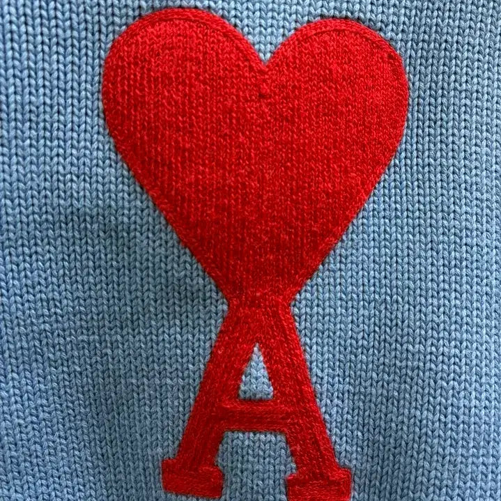 [BUNJANG] AMI Intarsia Big Heart Knit / 아미 정품 인타르시아 빅하트 니트