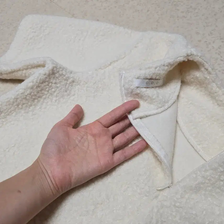 [BUNJANG] Winter Puffy Skirt Set / 겨울 뽀글이 스커트 세트 반팔 치마 아이보리