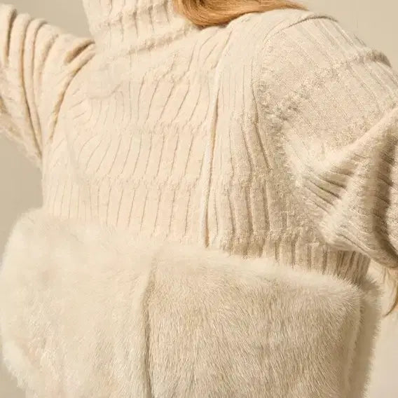 [BUNJANG] LANVIN Mink Fur Bustier Top / LANVIN 밍크 퍼 뷔스티에 탑 오트밀