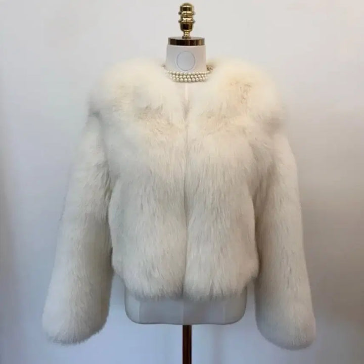 [BUNJANG] Real Finland Saga Royal Grade Fox Fur Jacket / (새상품) 리얼 핀란드산 로얄등급 사가 통폭스자켓 (크림아이보리)