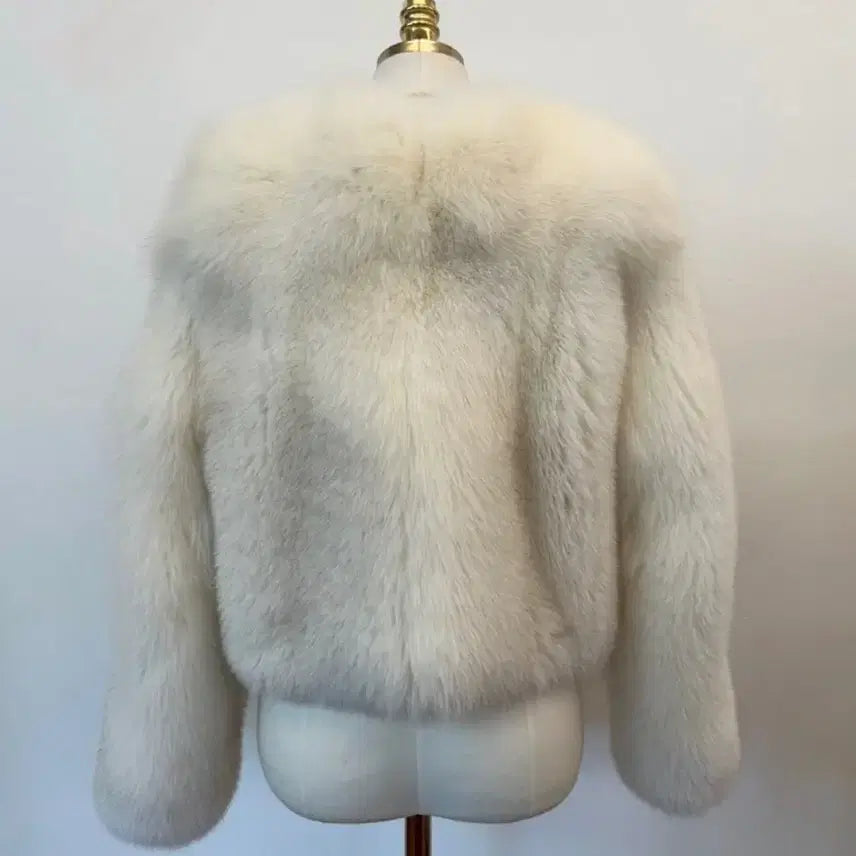 [BUNJANG] Real Finland Saga Royal Grade Fox Fur Jacket / (새상품) 리얼 핀란드산 로얄등급 사가 통폭스자켓 (크림아이보리)