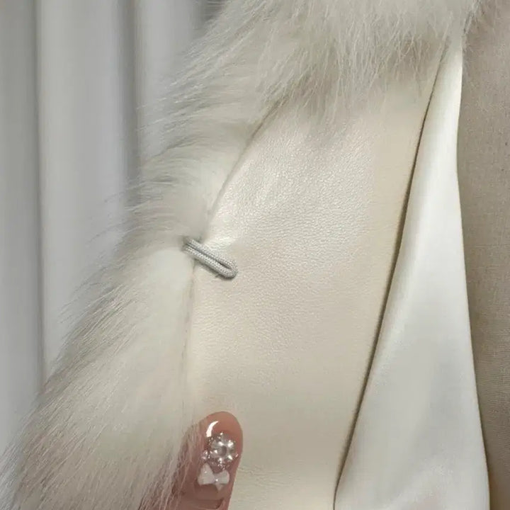 [BUNJANG] Real Finland Saga Royal Grade Fox Fur Jacket / (새상품) 리얼 핀란드산 로얄등급 사가 통폭스자켓 (크림아이보리)