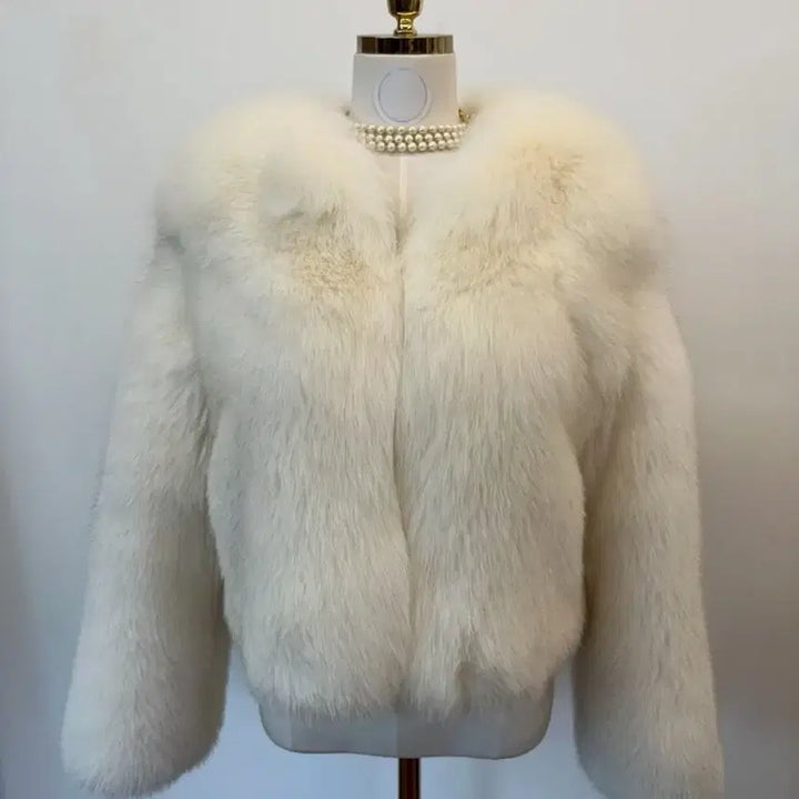 [BUNJANG] Real Finland Saga Royal Grade Fox Fur Jacket / (새상품) 리얼 핀란드산 로얄등급 사가 통폭스자켓 (크림아이보리)