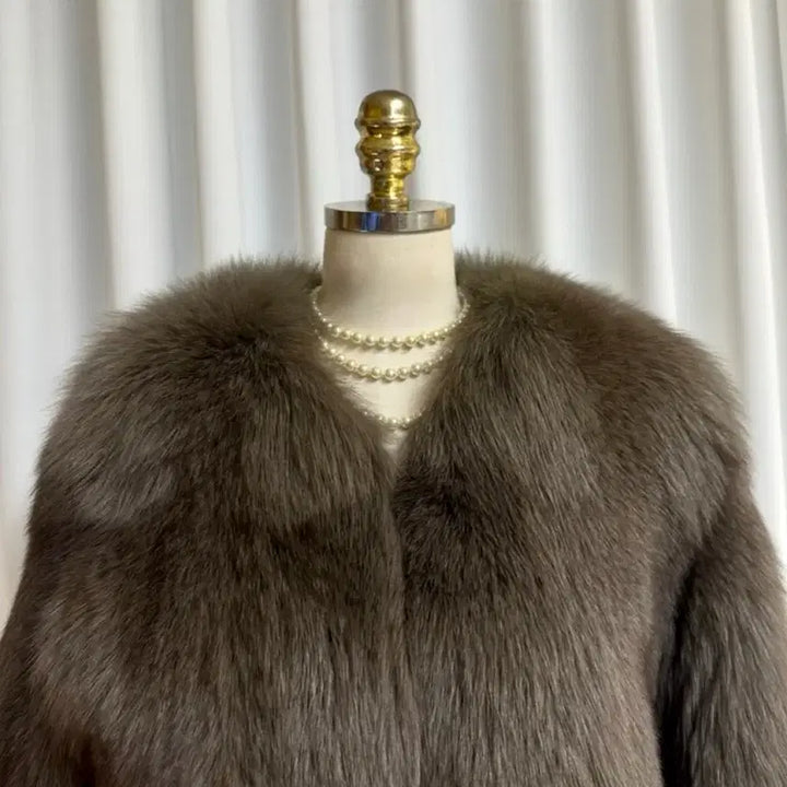 [BUNJANG] Real Finland Saga Royal Grade Full Fox Fur Jacket / (새상품) 리얼 핀란드산 로얄등급 사가 통폭스 퍼자켓 (연브라운)