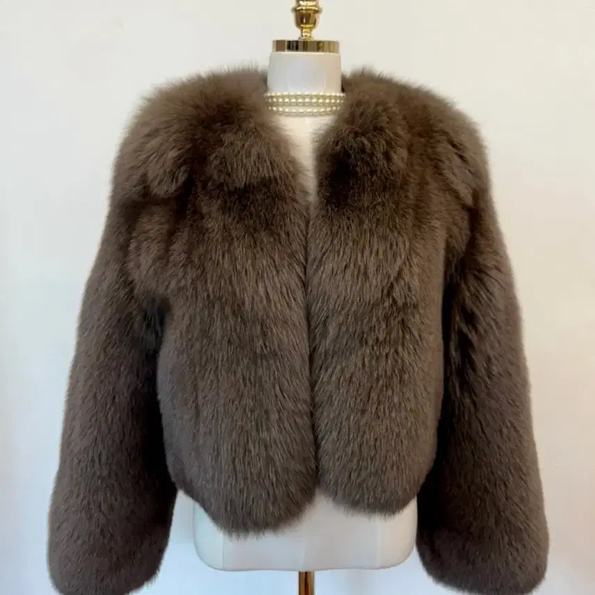 [BUNJANG] Real Finland Saga Royal Grade Full Fox Fur Jacket / (새상품) 리얼 핀란드산 로얄등급 사가 통폭스 퍼자켓 (연브라운)