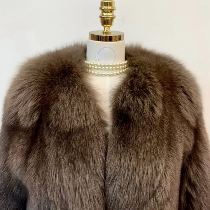 [BUNJANG] Real Finland Saga Royal Grade Full Fox Fur Jacket / (새상품) 리얼 핀란드산 로얄등급 사가 통폭스 퍼자켓 (연브라운)