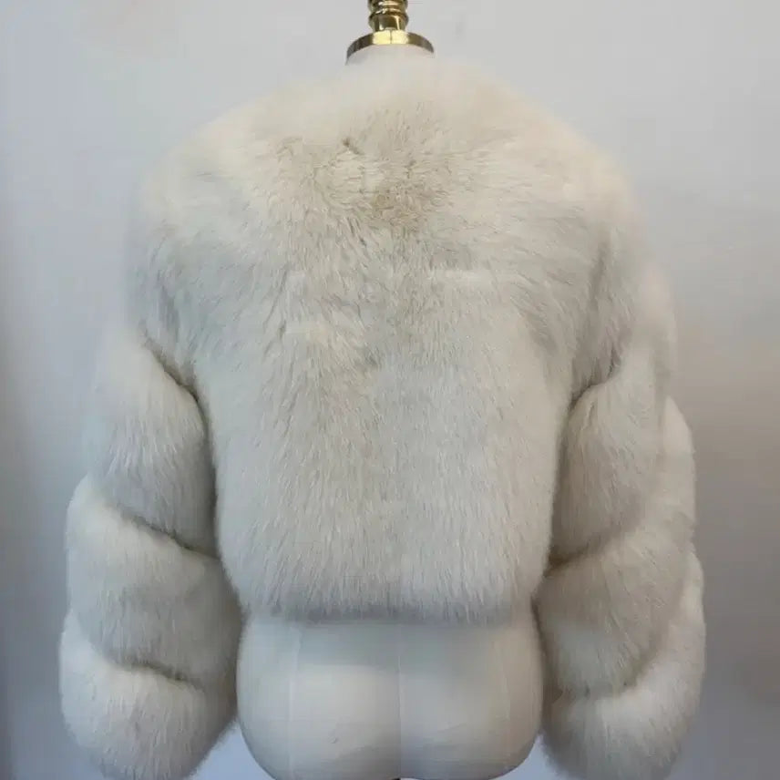 [BUNJANG] Real Saga Fur Jacket (Cream Ivory) / (새상품) 리얼 통폭스 소매절개 사가 퍼자켓 (크림아이보리)