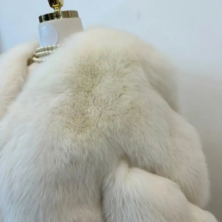 [BUNJANG] Real Saga Fur Jacket (Cream Ivory) / (새상품) 리얼 통폭스 소매절개 사가 퍼자켓 (크림아이보리)