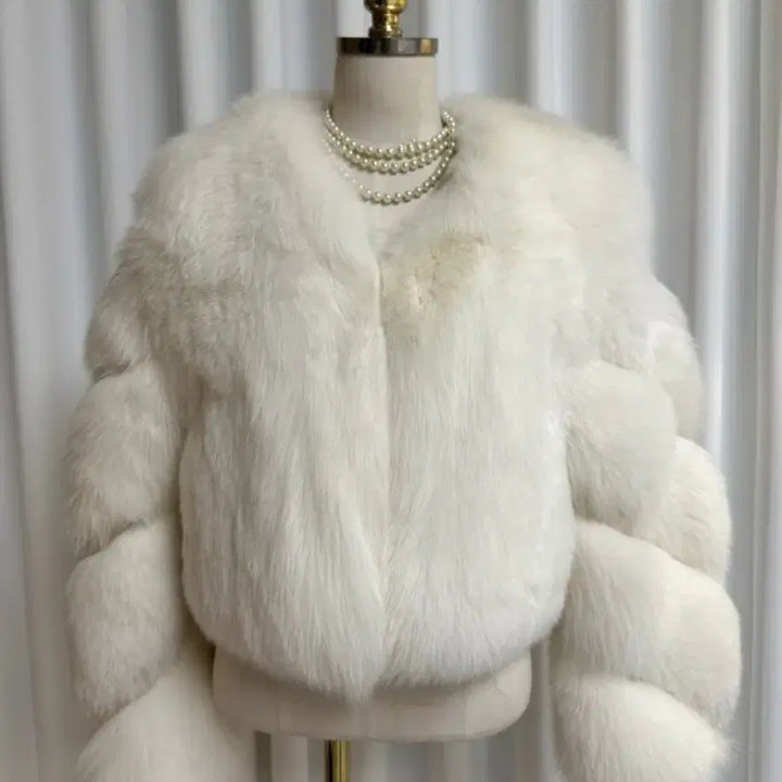 [BUNJANG] Real Saga Fur Jacket (Cream Ivory) / (새상품) 리얼 통폭스 소매절개 사가 퍼자켓 (크림아이보리)