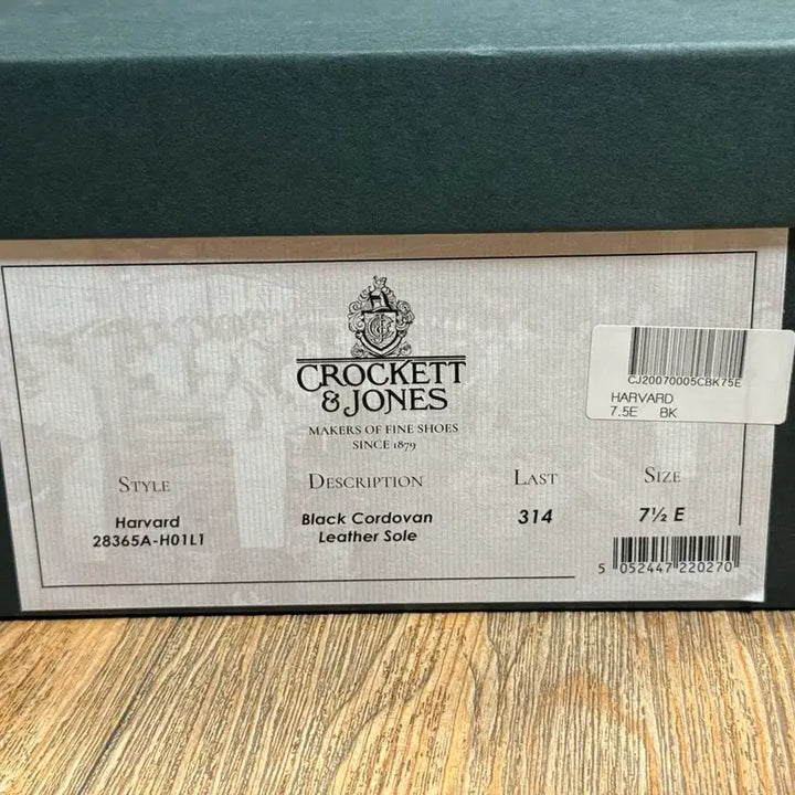 [BUNJANG] Crockett & Jones Harvard Cordovan Black 7.5 / 크로켓앤존스 하버드 코도반 블랙 7.5