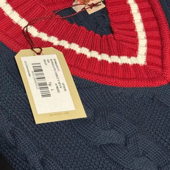 [BUNJANG] Baracuta V-Neck Cricket Knit Sweater / 바라쿠타 브이넥 크리켓 니트