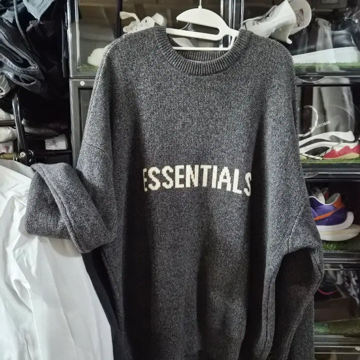 [BUNJANG] Fear of God Essentials Knit Crewneck Melange M / (1회착) 피어오브갓 에센셜 니트 맨투맨 크루넥 멜란지 M