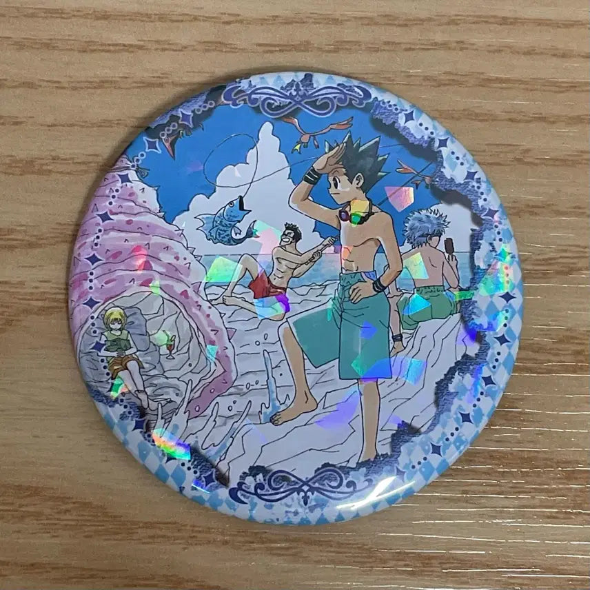 [BUNJANG] Hunter x Hunter Shueisha Collection 75mm Can Badge / [레어] 헌터헌터 슈에이샤 콜렉션 원화 캔뱃지 75mm 헌시조 해변 일러