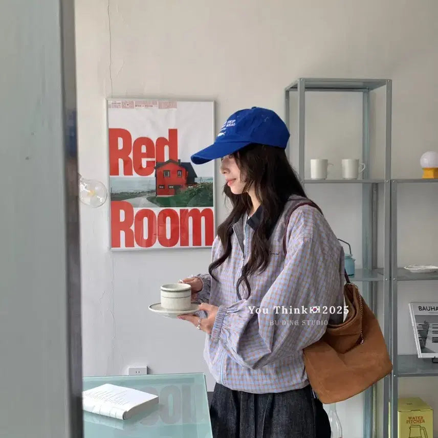 [BUNJANG] Check Pattern Blouson Jacket / 체크 패턴 블루종 자켓