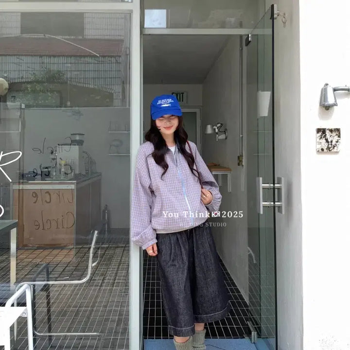 [BUNJANG] Check Pattern Blouson Jacket / 체크 패턴 블루종 자켓