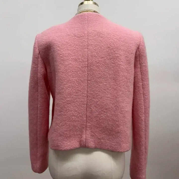 [BUNJANG] Gold Button Wool Corsage Quilted Jacket (Pink) / (새상품) 골드버튼 울 코사지 누빔자켓 (핑크)