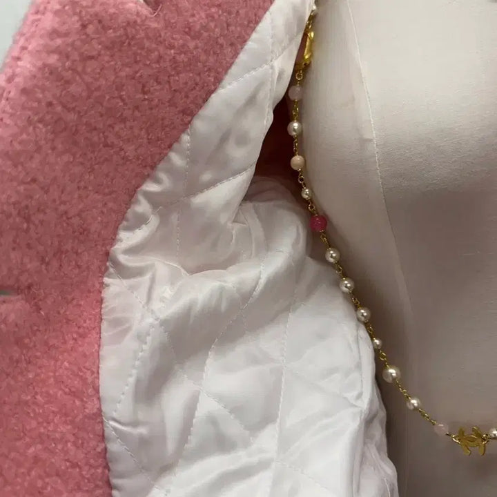 [BUNJANG] Gold Button Wool Corsage Quilted Jacket (Pink) / (새상품) 골드버튼 울 코사지 누빔자켓 (핑크)