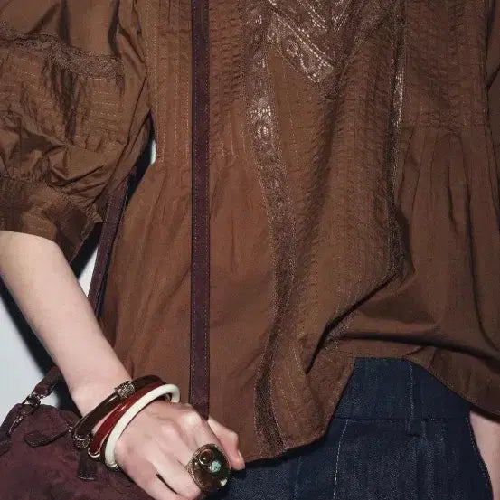 [BUNJANG] Zara Embroidered Blouse (L) / 자라 자수블라우스 L(작게나옴) 새상품