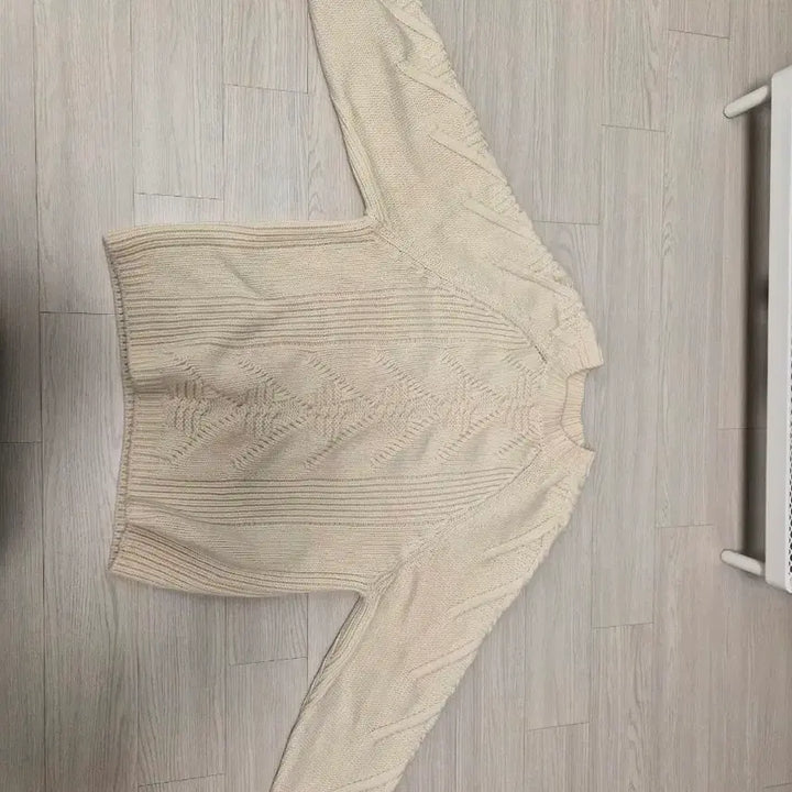 [BUNJANG] System Homme Ivory Cable Knit Sweater / 시스템옴므 아이보리 케이블 니트 스웨터 100(48)