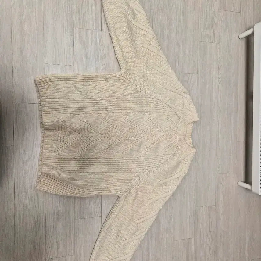 [BUNJANG] System Homme Ivory Cable Knit Sweater / 시스템옴므 아이보리 케이블 니트 스웨터 100(48)