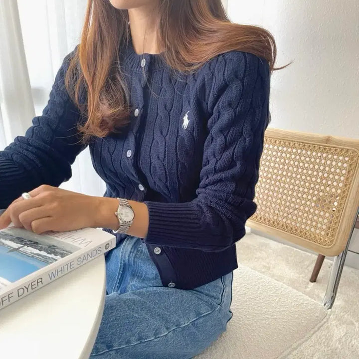 [BUNJANG] Polo Ralph Lauren Navy Knit Cardigan / 폴로 랄프로렌 네이비 니트 가디건