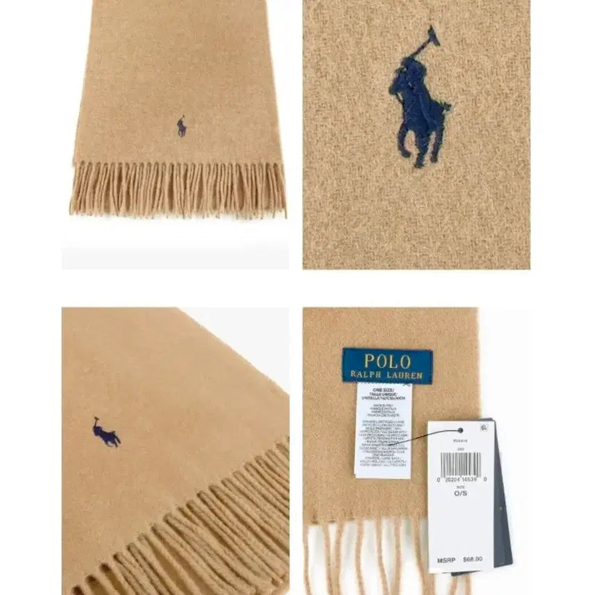 [BUNJANG] Polo Ralph Lauren Beige Muffler / 폴로 랄프로렌 베이지 머플러 쇼핑백포함