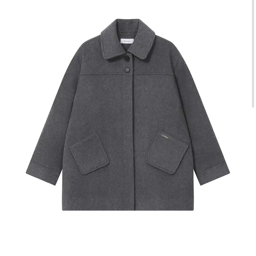 [BUNJANG] Miseki Seoul Slate Half Coat Gray / 미세키서울 슬레이트 하프 코트 그레이