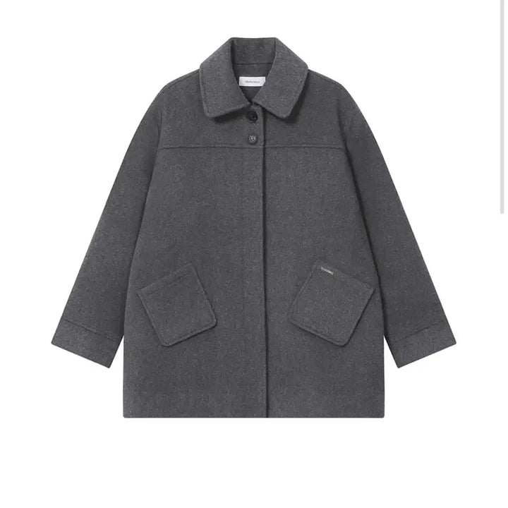 [BUNJANG] Miseki Seoul Slate Half Coat Gray / 미세키서울 슬레이트 하프 코트 그레이