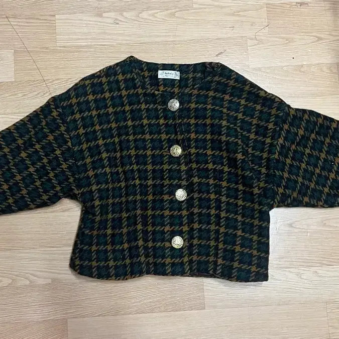 [BUNJANG] Baruc Check Crop Coat Jacket / 바루크 체크 크롭 코트자켓