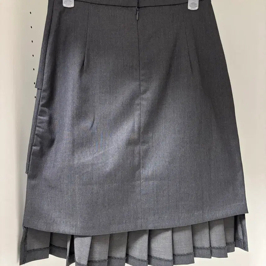 [SOLD OUT] ronron 론론 레이어드 플리츠 스커트 차콜 그레이 S