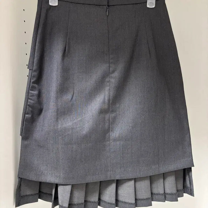 [SOLD OUT] ronron 론론 레이어드 플리츠 스커트 차콜 그레이 S