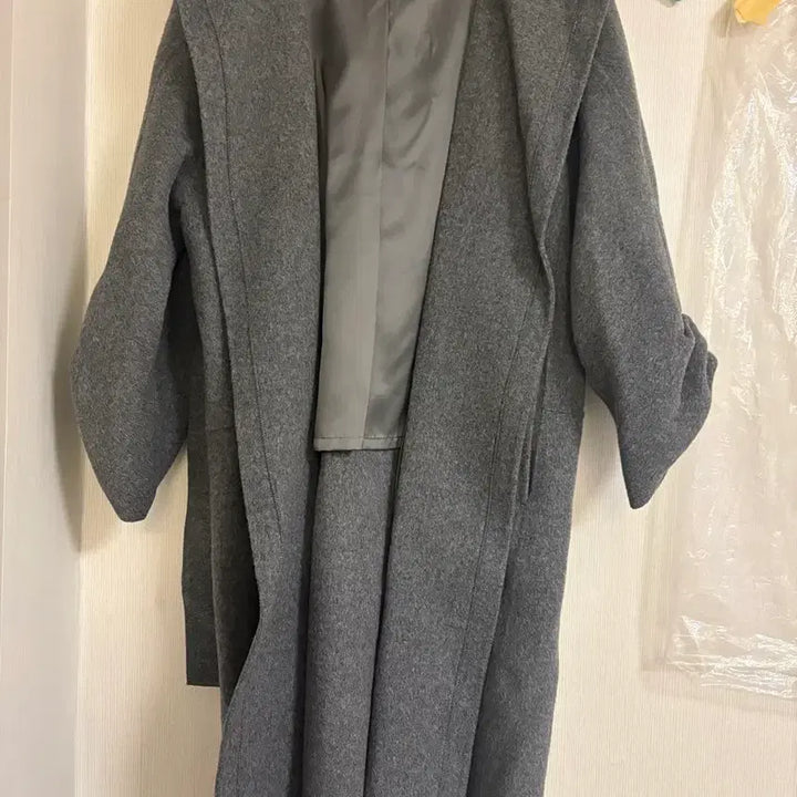 [BUNJANG] TIME Gray Wool Cashmere Long Coat / 타임숄카라그레이코트