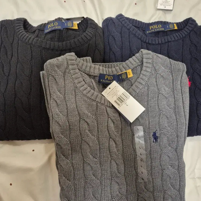 [BUNJANG] Polo Ralph Lauren Cable Knit Sweater / 폴로 랄프로렌 케이블여성 니트 (네이비/회색/블랙)