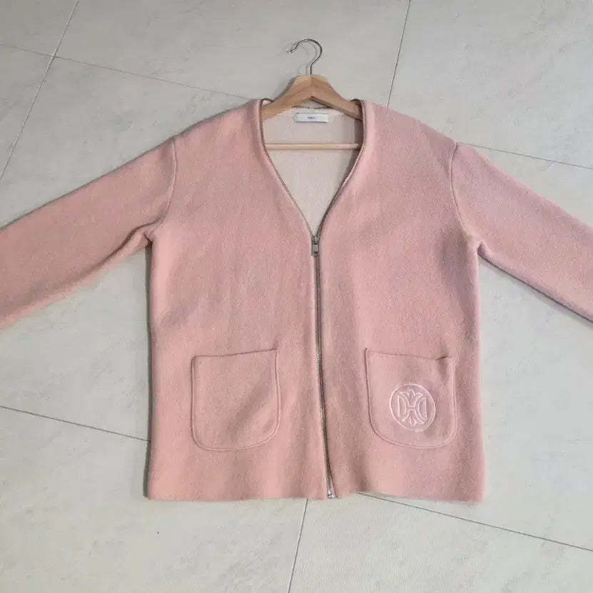 [BUNJANG] Deuel Pink Zipper Cardigan / 듀엘  핑크색 지퍼 가디건 프리사이즈